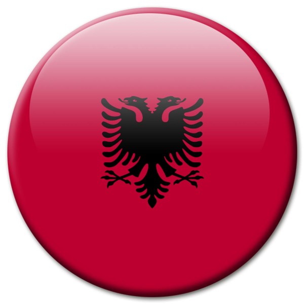 Flagge Albanien, Magnet 5 cm