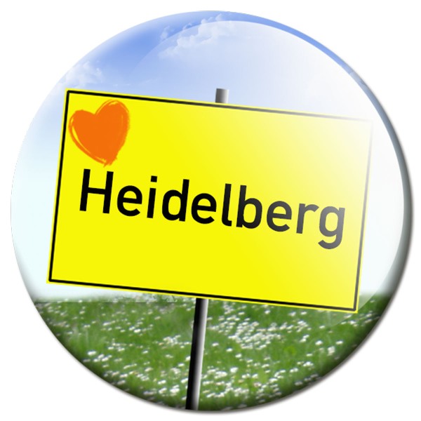 Magnet Ortsschild I love Heidelberg - Ø 5 cm