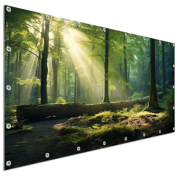 Sichtschutzbanner Waldlichtung, 340x173 cm