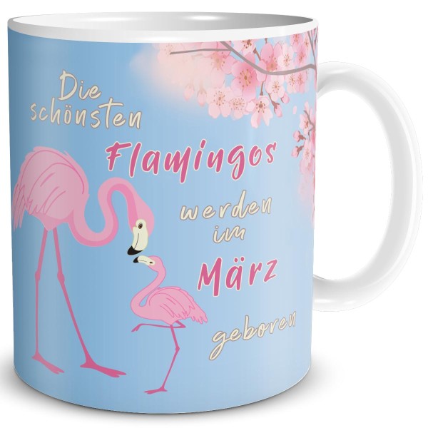 Die schönsten Flamingos März, Tasse 300 ml