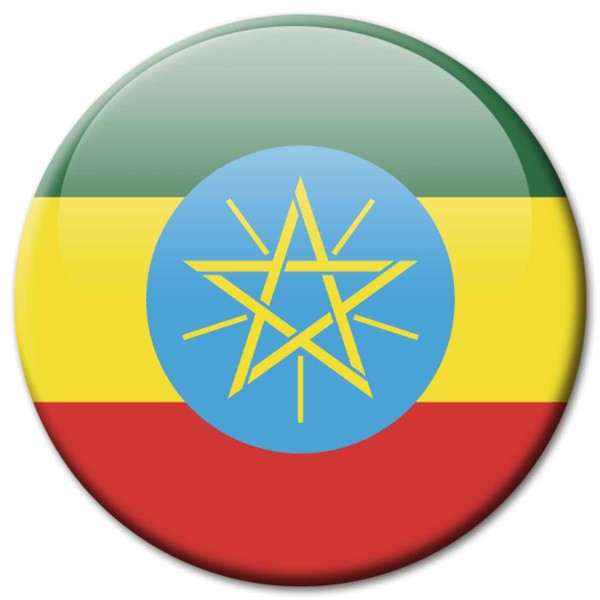 Flagge Äthiopien, Magnet 5 cm
