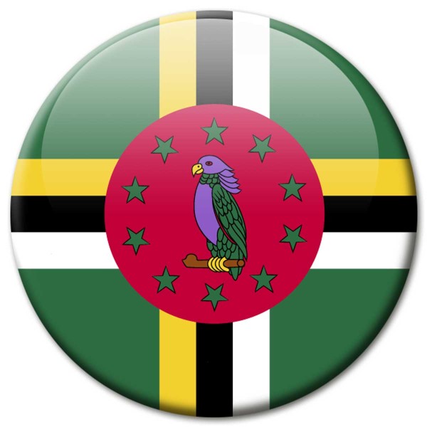 Flagge Dominica, Magnet 5 cm