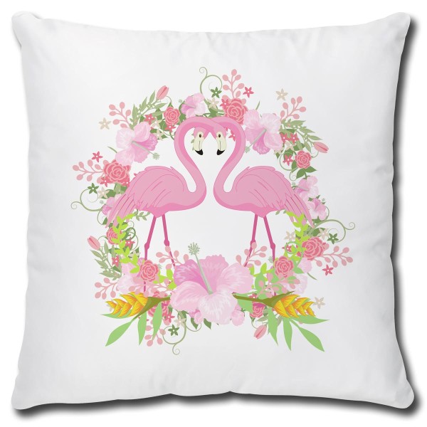 Flamingo Flower Circle of Love, Kissen 40x40 cm
