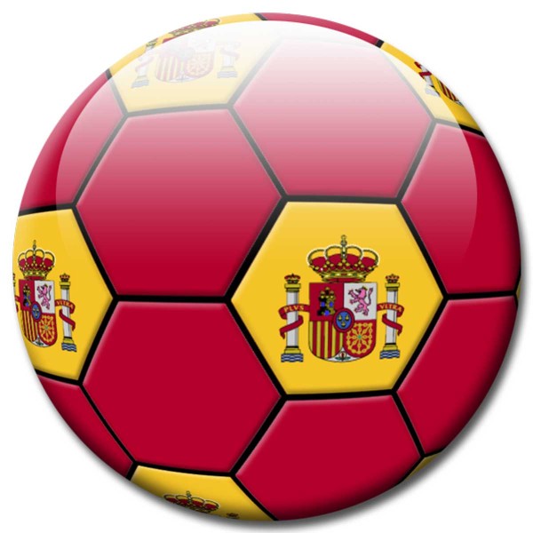 Magnet Fußball - Flagge Spanien - Ø 5 cm