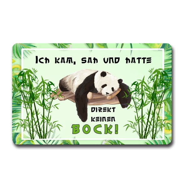 Panda Kein Bock, Magnet 8,5x5,5 cm