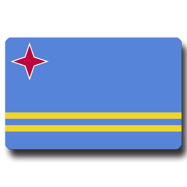 Flagge Aruba, Magnet 8,5x5,5 cm