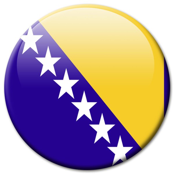 Flagge Bosnien Herzegowina, Magnet 5 cm