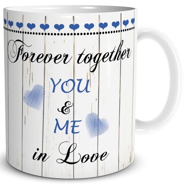 Forever Together You & Me, Tasse 300 ml, Blau