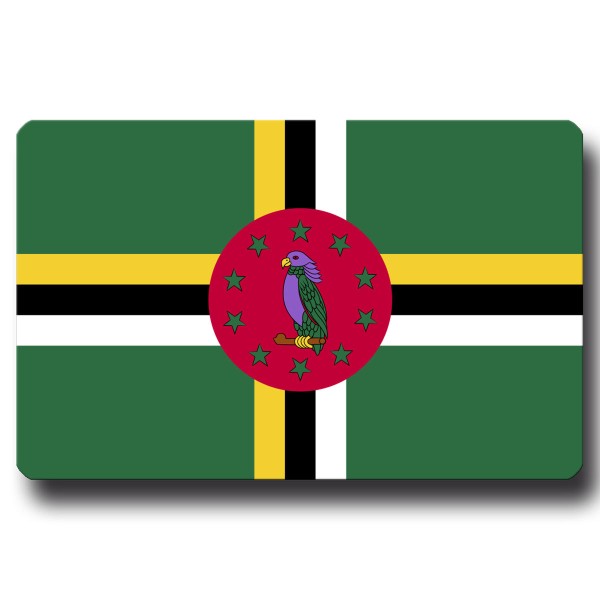 Flagge Dominica, Magnet 8,5x5,5 cm