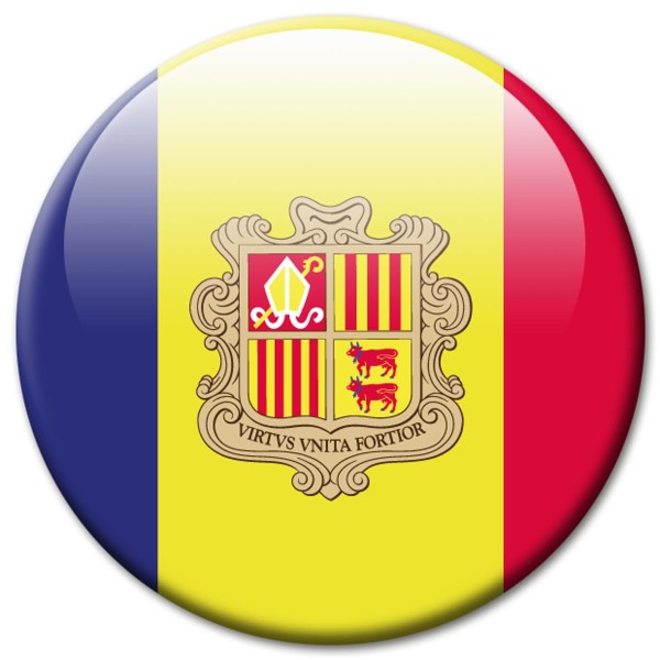 Flagge Andorra, Magnet 5 cm