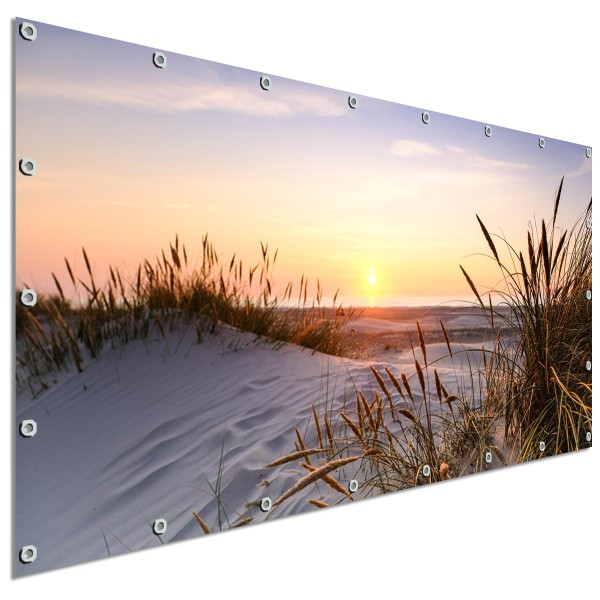 Sichtschutzbanner Sonnenuntergang am Meer, 340x173 cm