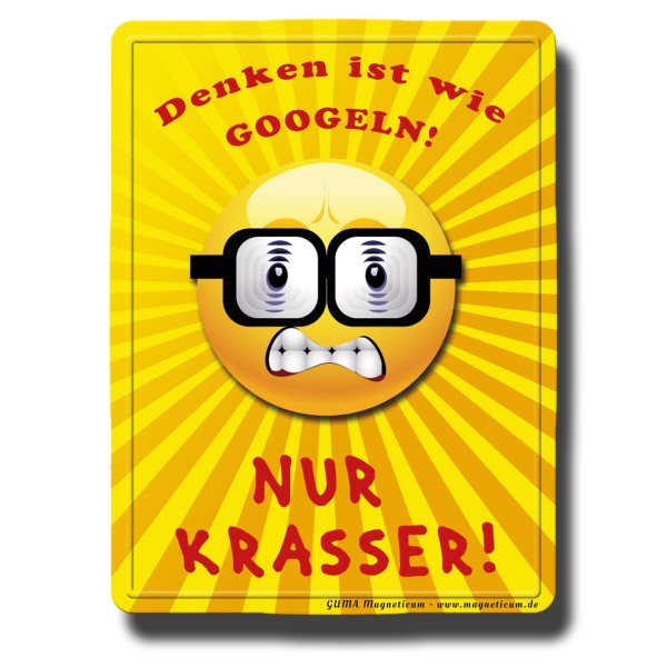 Smiley Google Nerd, Magnet 8x6 cm
