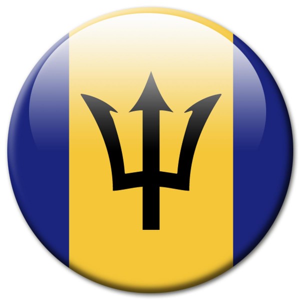 Flagge Barbados, Magnet 5 cm
