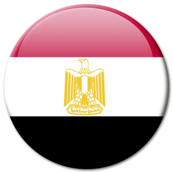 Flagge Ägypten, Magnet 5 cm