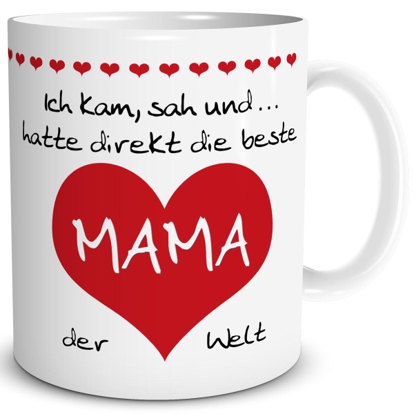 Mama Herz "Beste der Welt" Rot, Tasse 300 ml