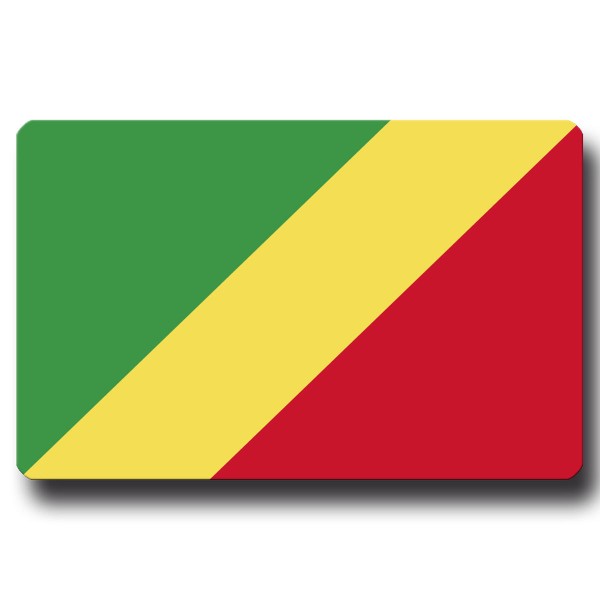 Flagge Kongo Republik, Magnet 8,5x5,5 cm
