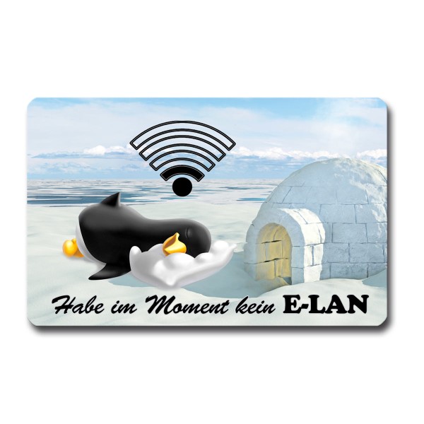 Pinguin Kein Elan, Magnet 8,5x5,5 cm