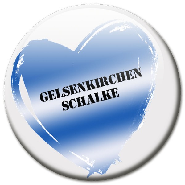 Fan Magnet Stadt Gelsenkirchen Schalke mit Herz - Ø 5 cm