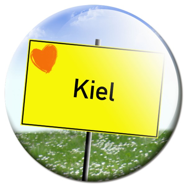 Magnet Ortsschild I love Kiel - Ø 5 cm