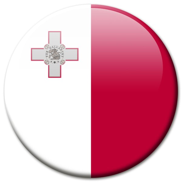 Flagge Malta, Magnet 5 cm
