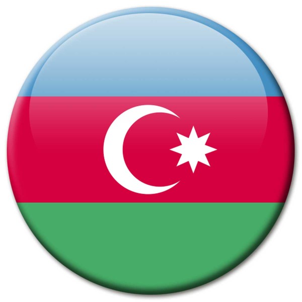 Flagge Aserbaidschan, Magnet 5 cm