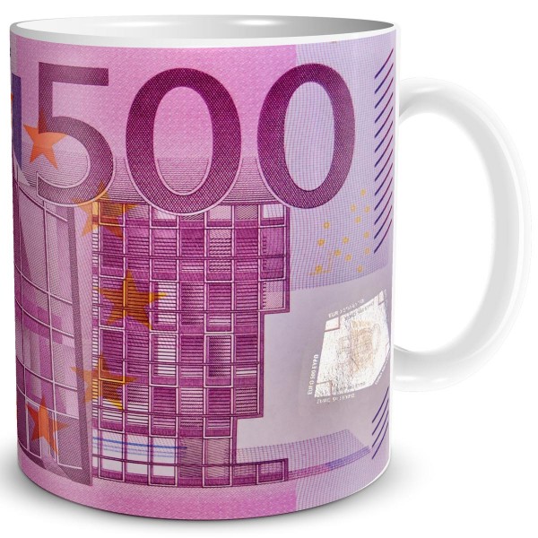 Geldschein 500 EUR, Tasse 300 ml
