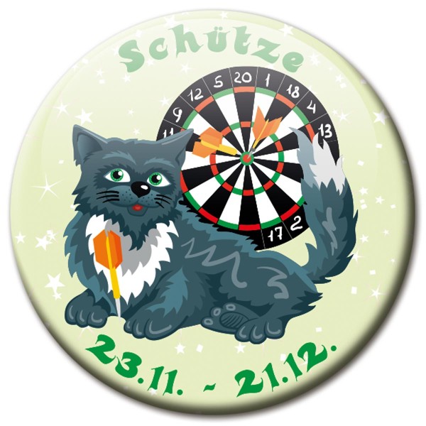 Magnet Katze - Sternzeichen Schütze - Ø 5 cm