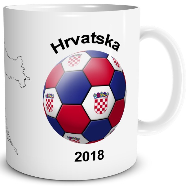 Fußball Flagge Kroatien, Tasse 300 ml