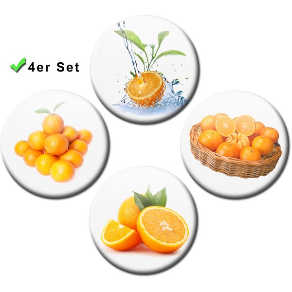 Magnete 4er-Set Orangen - Ø 5 cm