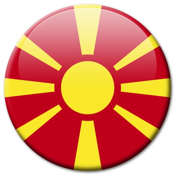 Flagge Mazedonien, Magnet 5 cm