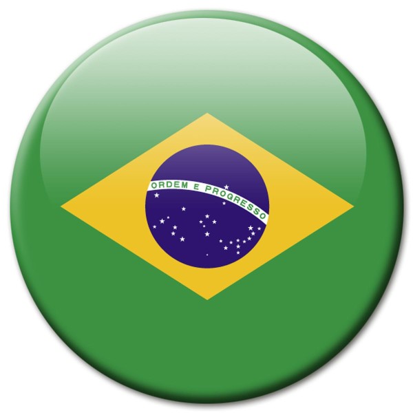 Flagge Brasilien, Magnet 5 cm