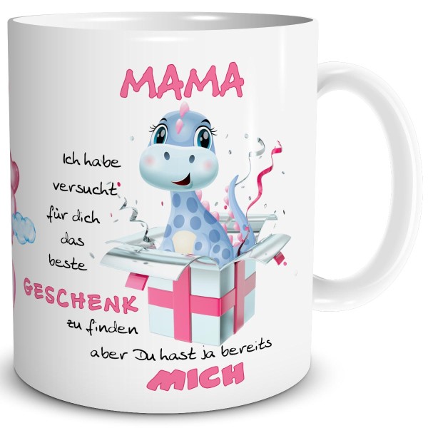 Mama Dino Beste Geschenk, Tasse 300 ml, Pink
