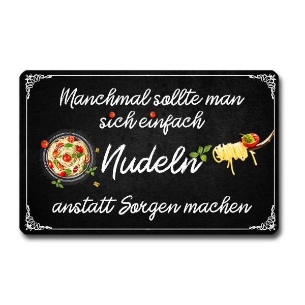 Nudeln Anstatt Sorgen, Magnet 8,5x5,5 cm