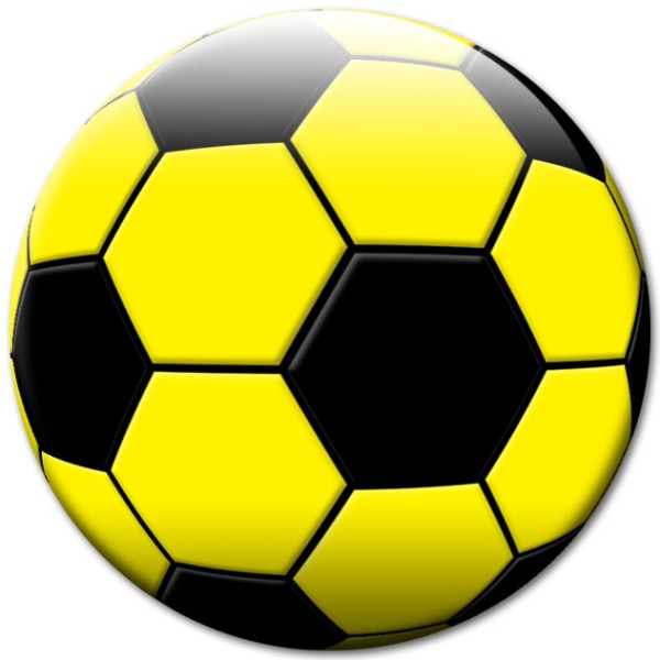 Magnet Fußball Schwarz-Gelb - Ø 5 cm