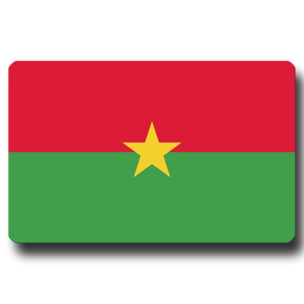 Flagge Burkina Faso, Magnet 8,5x5,5 cm