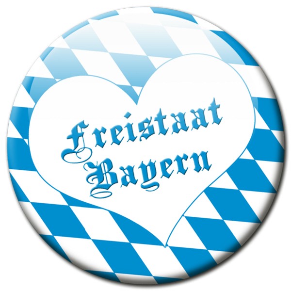 Fan Magnet Region Freistaat Bayern Raute mit Herz - Ø 5 cm