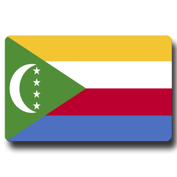 Flagge Komoren, Magnet 8,5x5,5 cm