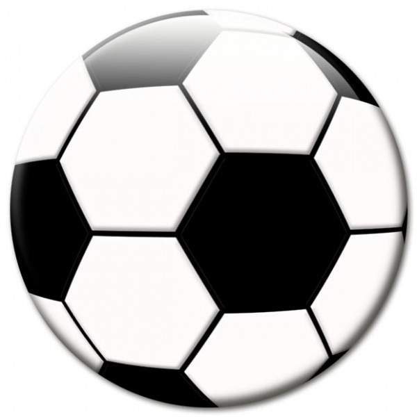 Magnet Fußball Schwarz-Weiß - Ø 5 cm