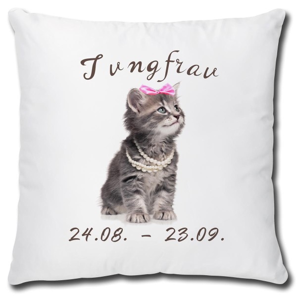 Sternzeichen Jungfrau Katze, Kissen 40x40 cm