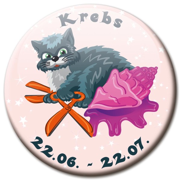 Magnet Katze - Sternzeichen Krebs - Ø 5 cm