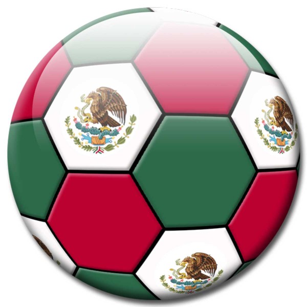 Magnet Fußball - Flagge Mexiko, Mexico WM - Ø 5 cm