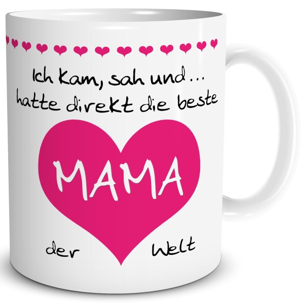 Mama Herz "Beste der Welt" Pink, Tasse 300 ml