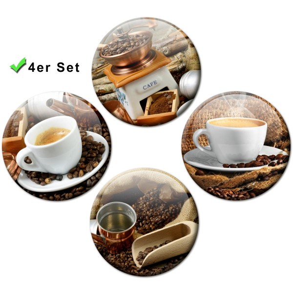 Magnete 4er-Set Kaffee Tassen - Ø 5 cm