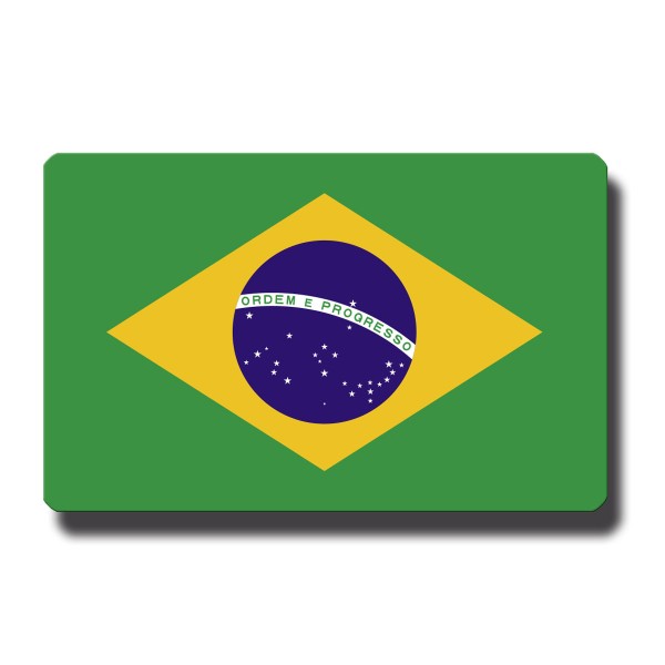 Flagge Brasilien, Magnet 8,5x5,5 cm