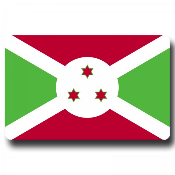 Flagge Burundi, Magnet 8,5x5,5 cm
