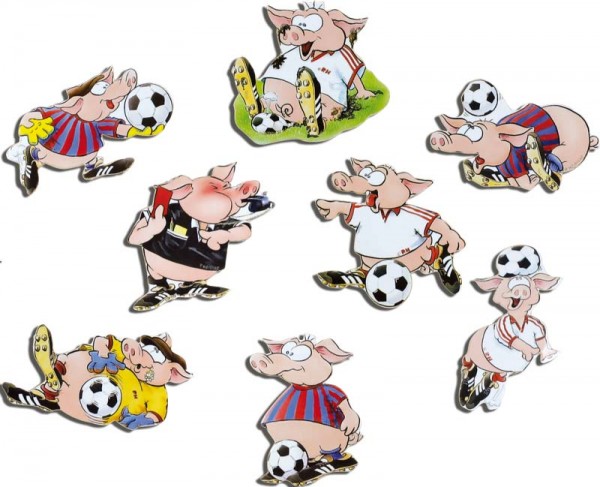 Magnete 8er-Set Fußballer-Schweinchen