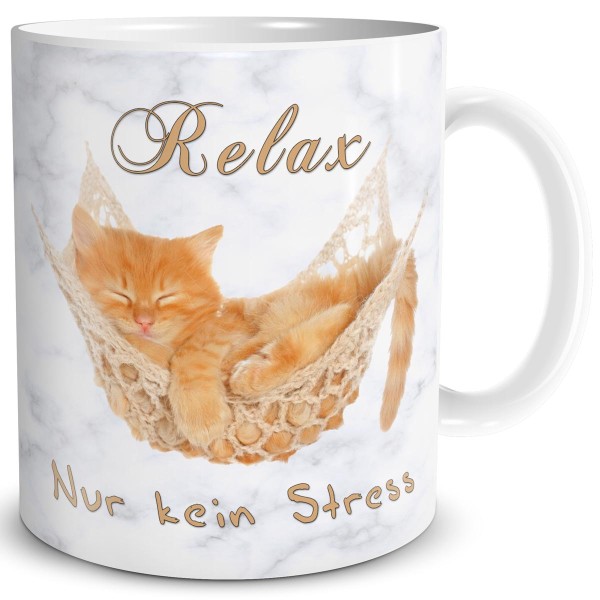 Katze Relax kein Stress, Tasse 300 ml