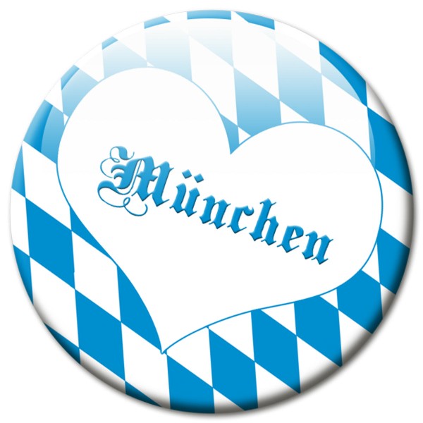 Fan Magnet Stadt München Raute mit Herz - Ø 5 cm