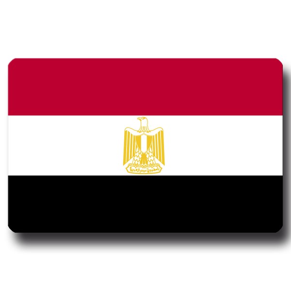 Flagge Ägypten, Magnet 8,5x5,5 cm