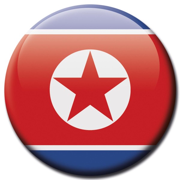Flagge Korea Nord, Magnet 5 cm